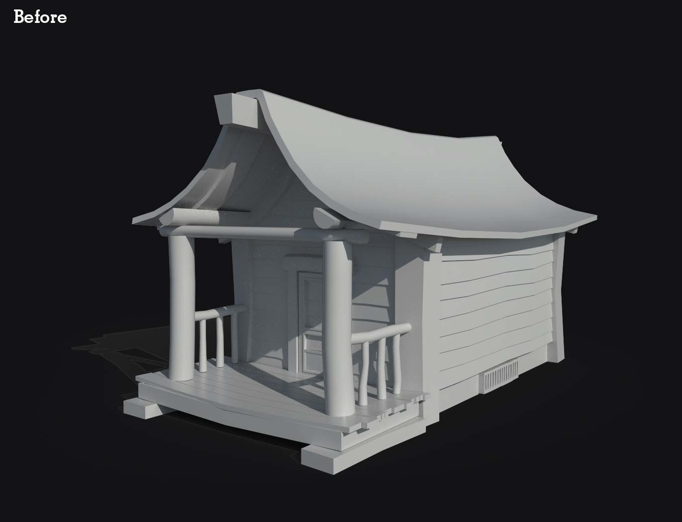 Progress between initial block out and revising the shape language of the overall cabin.